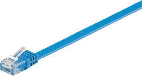 goobay Flach-Patchkabel, Cat6, U/UTP, RJ-45/RJ-45, 5m, blau