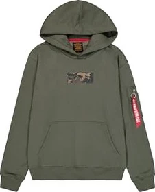 Alpha Industries Camo Panel Hoodie dark olive (Herren)
