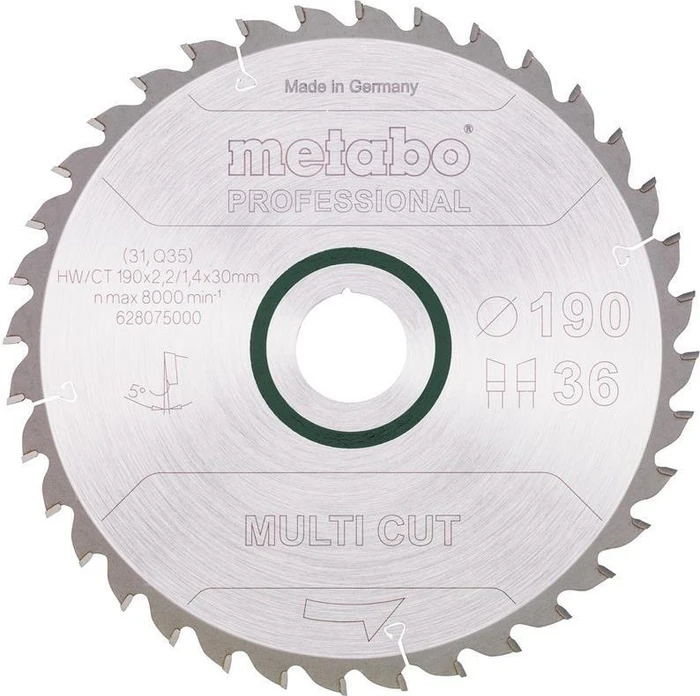 Metabo Multi Cut Kreissägeblatt 36Z, 190x1.4x30mm, 1 Stück
