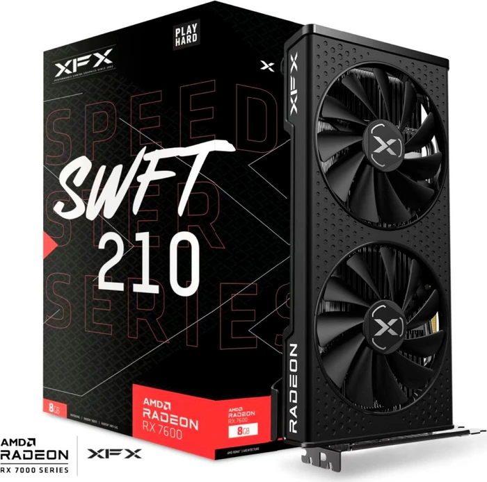 XFX Speedster SWFT 210 Radeon RX 7600 Core Edition, 8GB GDDR6, HDMI, 3x DP
