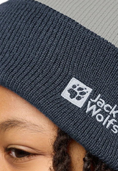Jack Wolfskin Stripy Knit Beanie midnight sky (Junior)