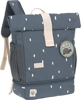 Lässig Rolltop Happy Prints dunkelblau Kindergartenrucksack