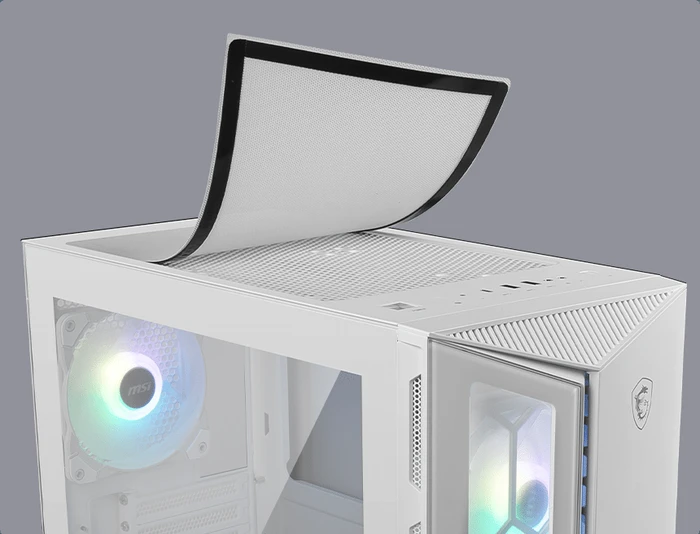MSI MPG Gungnir 110R White, weiß, Glasfenster