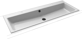 Kaldewei Puro Einbau-Doppelwaschtisch 120x46cm mit 2x1 Hahnlochbohrung, Perl-Effekt, manhattan