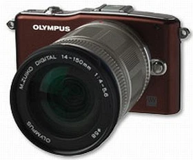 Olympus PEN E-PM1 braun mit Objektiv M.Zuiko digital ED 14-150mm 4.0-5.6