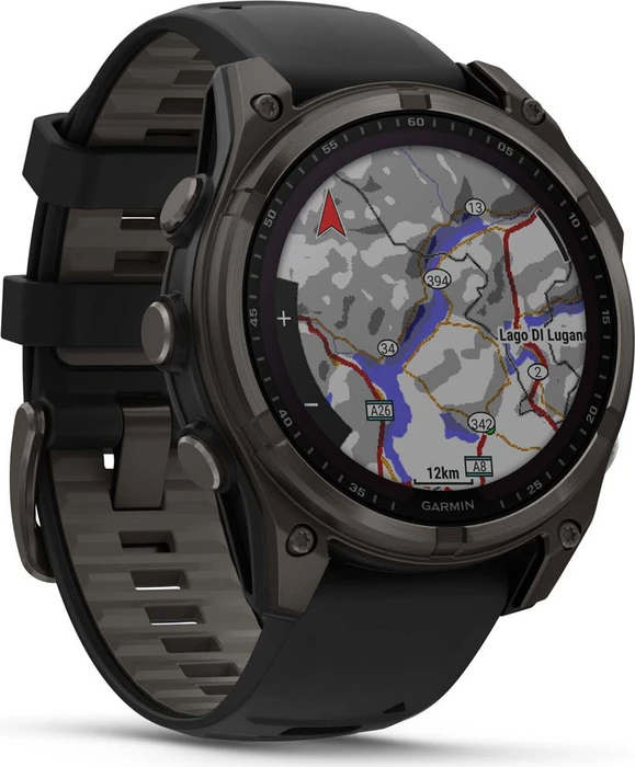 Garmin Fenix 8 47mm Sapphire Solar carbon grey/black-pebble grey silicone