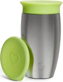 Munchkin Miracle 360 Edelstahl Trinkbecher, 12+M, 296ml, grün