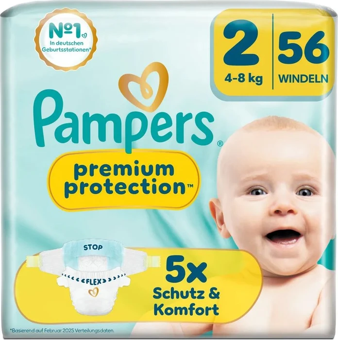 Pampers Premium Protection Gr.2 Einwegwindel, 4-8kg, 56 Stück