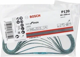 Bosch Professional J455 Best for Inox Schleifband K120, 10x330mm, 10 Stück
