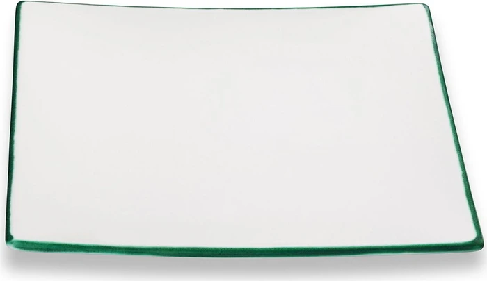 Gmundner Keramik Grüner Rand Speiseteller Trend 26x26cm