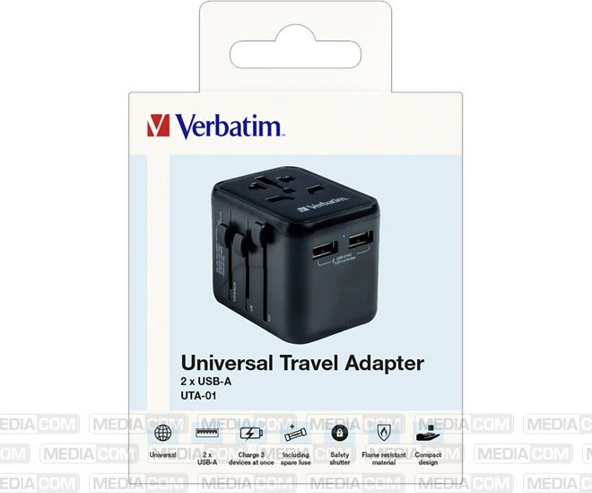 Verbatim UTA-01 Universal-Reiseadapter schwarz
