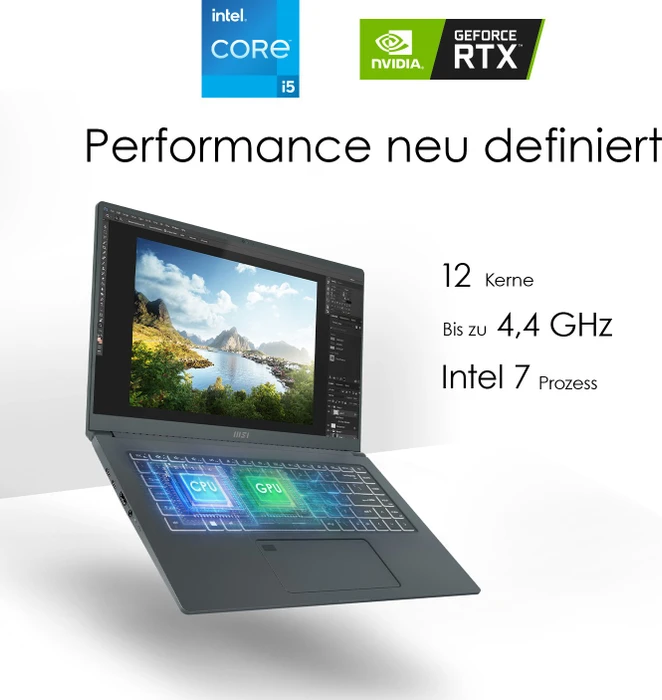 MSI Prestige 15 A12UC-099, Carbon Gray, Core i5-1240P, 16GB RAM, 512GB SSD, GeForce RTX 3050, DE