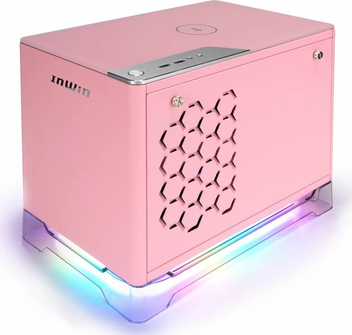In Win A1 Plus pink, Glasfenster, Mini-ITX, 650W