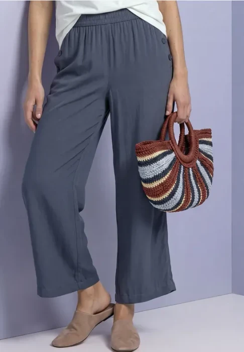 Street One High Waist Wide Leg Hose ashen blue (Damen)