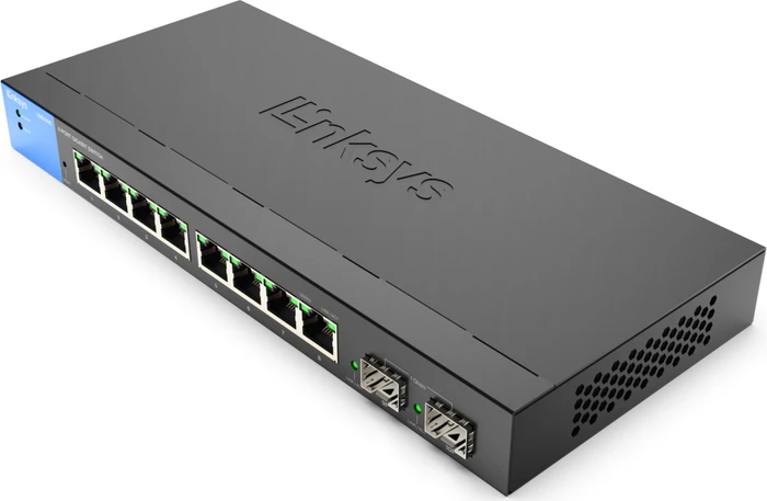 Linksys LGS300 Desktop Gigabit Managed Switch, 8x RJ-45, 2x SFP