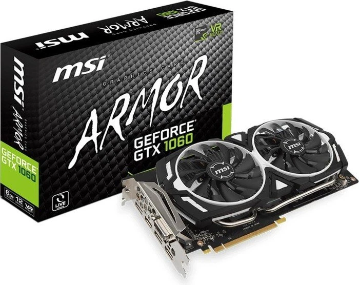 MSI GeForce GTX 1060 Armor 6G, 6GB GDDR5, DVI, HDMI, 3x DP