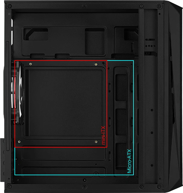 AeroCool CS-107, Lüfter LED RGB, Acrylfenster
