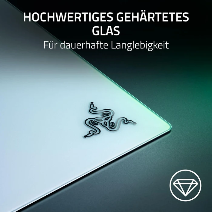 Razer Atlas Pro Gaming-Mauspad aus gehärtetem Glas, 500x400mm, 1.9mm dick, weiß