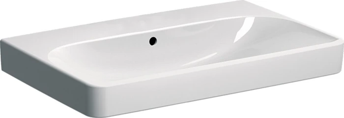 Geberit Smyle Square Waschtisch 75cm, ohne Hahnloch, mit Überlauf, weiß