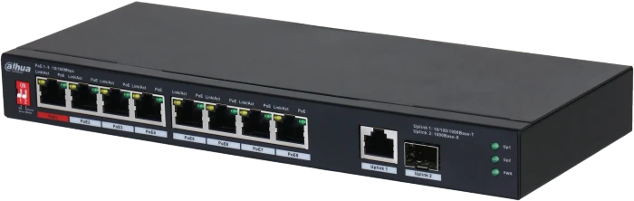 Dahua PFS31 Desktop Switch, 9x RJ-45, 1x SFP, 96W PoE++
