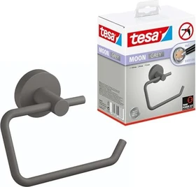 tesa Moon Grey Toilettenpapierhalter ohne Deckel inkl. Klebelösung grau