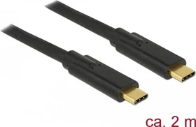 DeLOCK USB-C 3.0 [Stecker] USB-C 3.0 [Stecker] Kabel schwarz, 2m (85527)