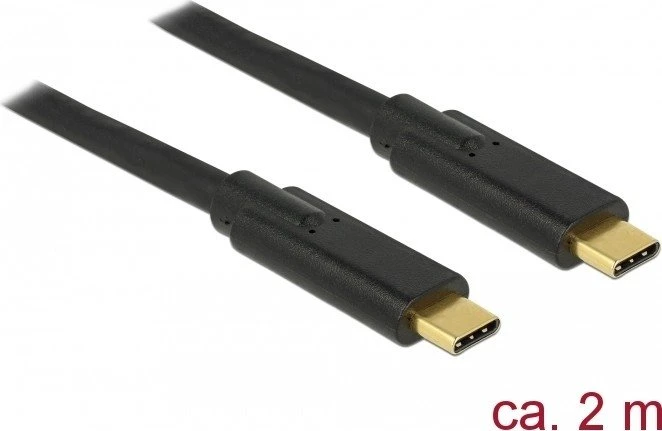 DeLOCK USB-C 3.0 [Stecker] USB-C 3.0 [Stecker] Kabel schwarz, 2m