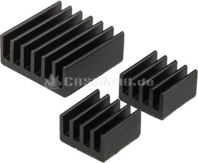 King Mod Alu Kühlkörper-Set für Raspberry Pi, schwarz