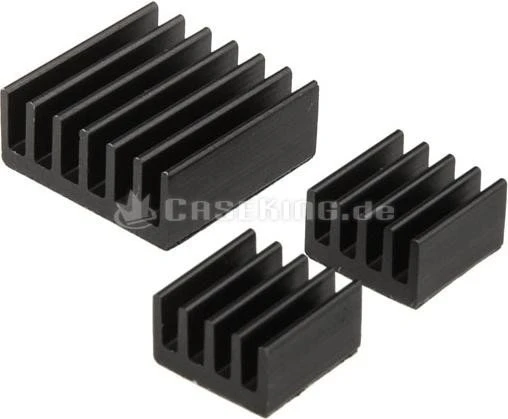 King Mod Alu Kühlkörper-Set für Raspberry Pi, schwarz