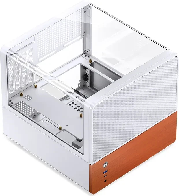Jonsbo V12 White, weiß/braun, Glasfenster