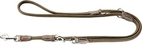 Hunter Round and Soft Hunting Verstellbare Führleine für Hunde, rund, Leder, weich, robust, 1.0x200cm, oliv