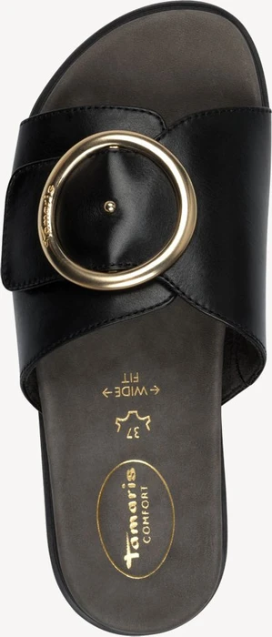 Tamaris Lederpantolette schwarz (Damen)