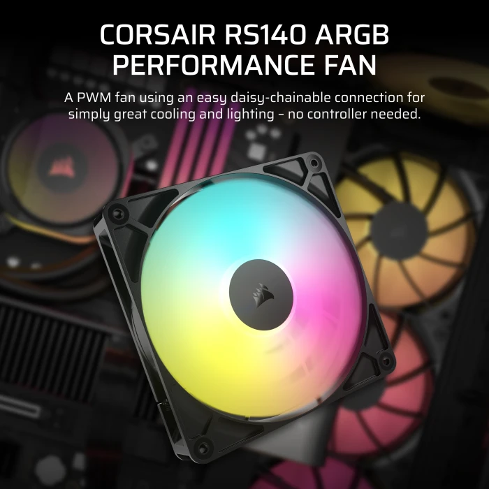 Corsair RS Series RS140 ARGB, schwarz, 140mm, 2er-Pack