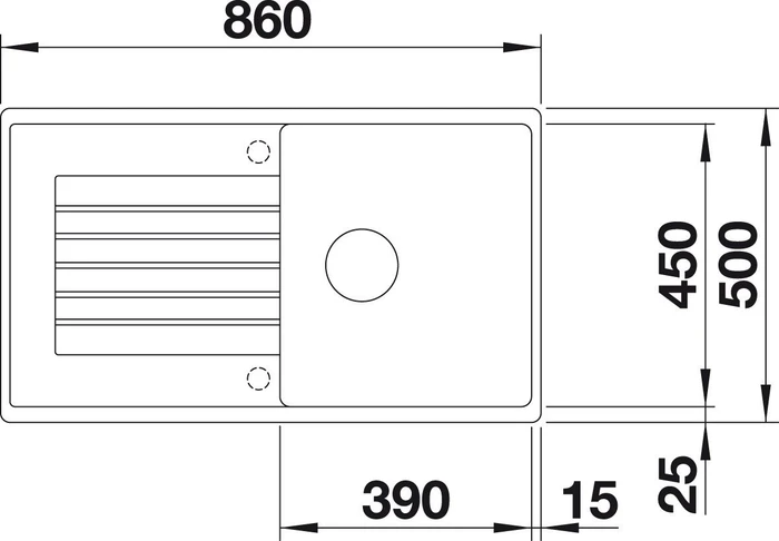 Blanco Zia 5 S Becken reversibel mit Ablauffernbedienung weiß