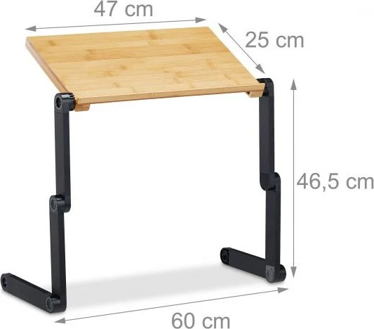 Relaxdays 2in1 Bettisch und Stehpult, Notebook-Stand bis 15", grau