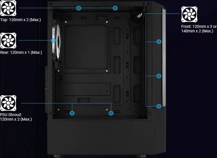 AeroCool Quantum [V1], schwarz, Glasfenster