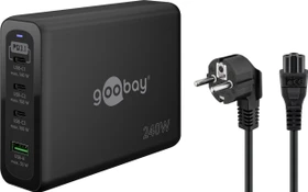 Wentronic Goobay USB-C PD GaN Multiport-Schnellladegerät 240W schwarz