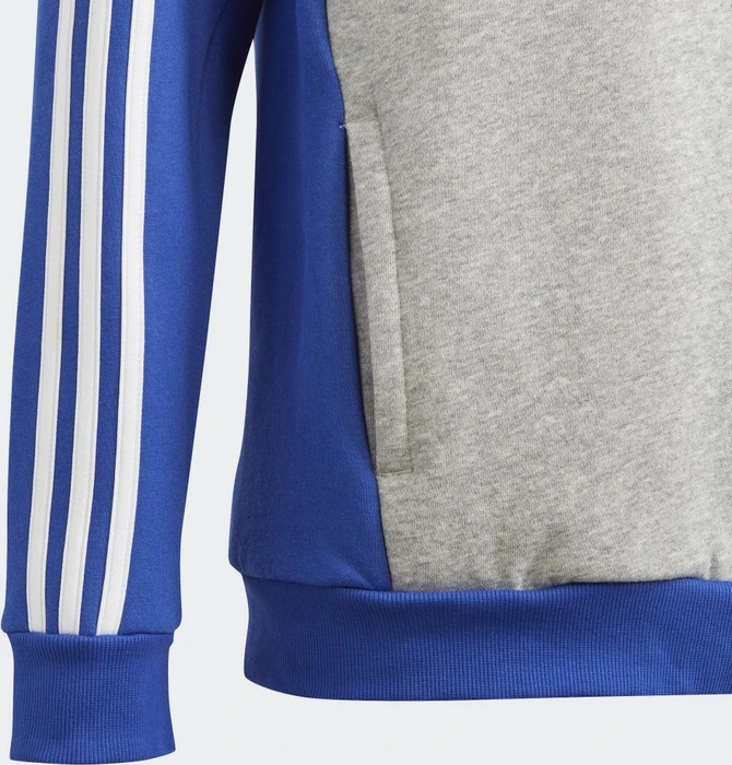 adidas Tiberio 3-Streifen Colorblock Hoodie semi lucid blue/white/medium grey heather (Junior)