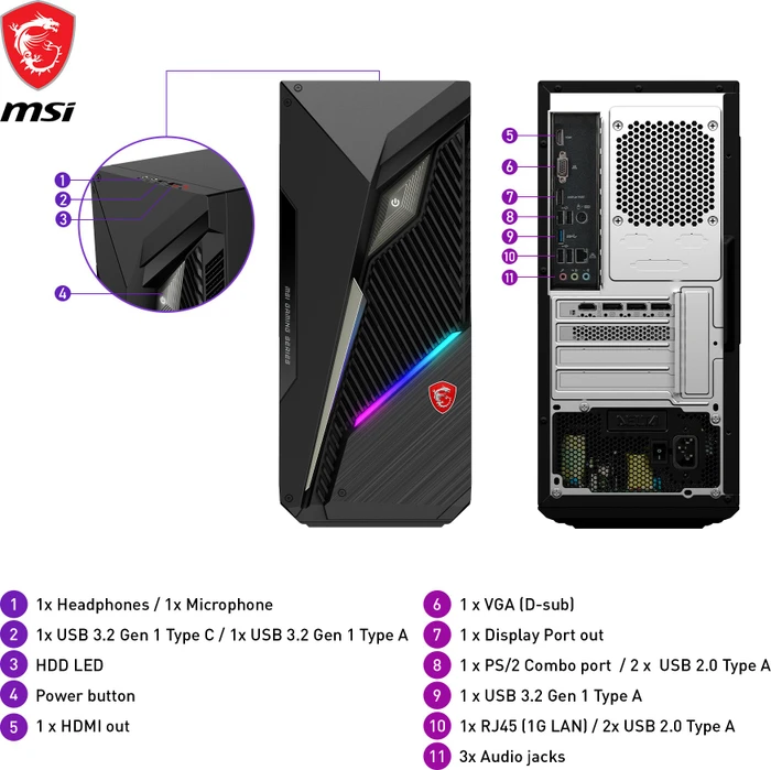 MSI MAG Infinite S3 13TC-636DE, Core i5-13400F, 16GB RAM, 1TB SSD, GeForce RTX 3060
