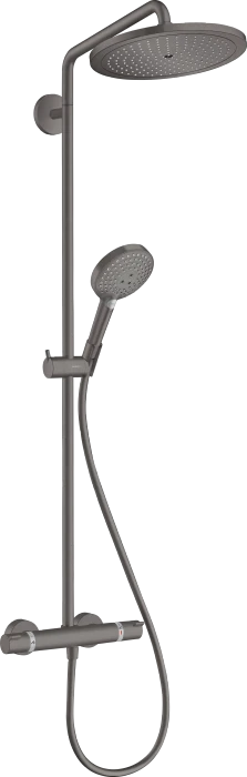 Hansgrohe Croma Select S Showerpipe 280 1jet mit Thermostat und Handbrause Raindance Select S 120 3jet brushed black chrome
