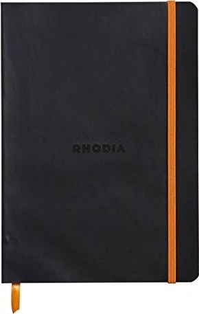 Rhodia Rhodiarama Notizbuch, A5, liniert, Softcover, schwarz, 80 Blatt