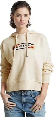 G-Star Old Skool Logo Loose Hoodie chalk (Damen)