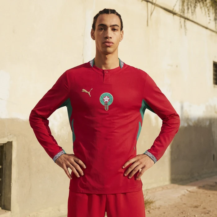 Puma FIFA WM 2026 Marokko Authentic Heimtrikot langarm fast red/victory gold (Herren)