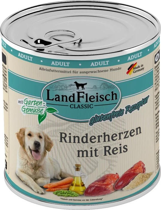 LandFleisch Pur mit Rinderherzen und Reis, 800g