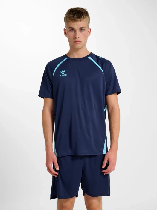 hummel Lead 2.0 Funktionsshirt kurzarm marine/blue fish (Herren)