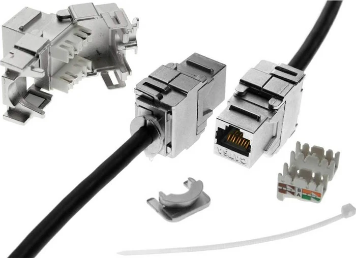 InLine Keystone Modul RJ-45 Buchse/Verlegekabel Cat6a, SNAP-In