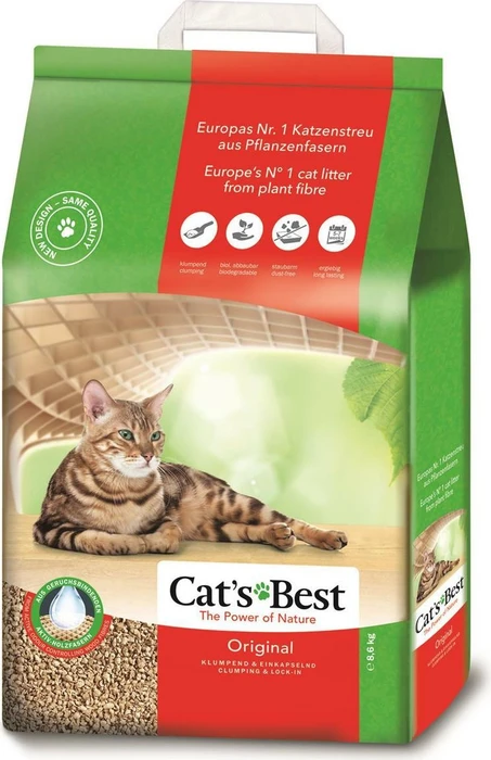 Cat's Best Original Öko-Katzenstreu, Granulat aus Holz/Sägemehl, klumpend