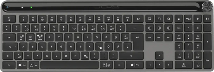 JLab Epic Wireless Keyboard, schwarz, LEDs weiß, USB/Bluetooth, DE