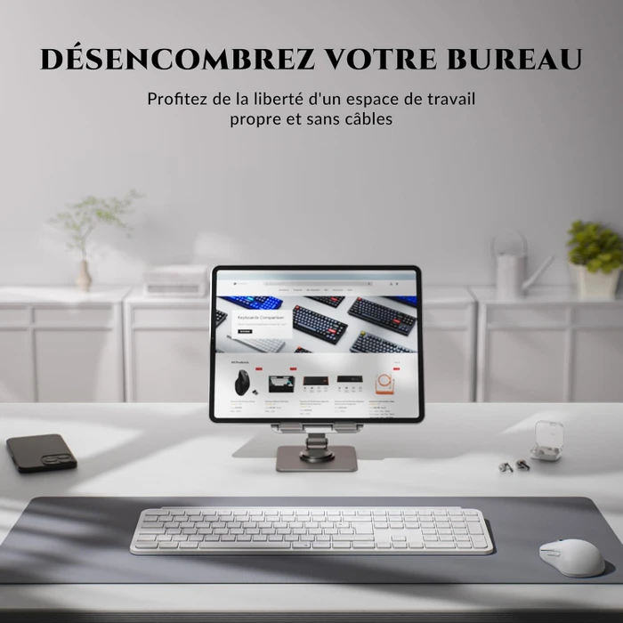 Keychron B6 Pro Ultra-Slim Wireless, Ivory White, USB/Bluetooth, FR