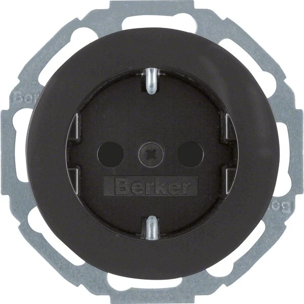 Berker Serie R.classic SCHUKO Steckdose, schwarz glänzend